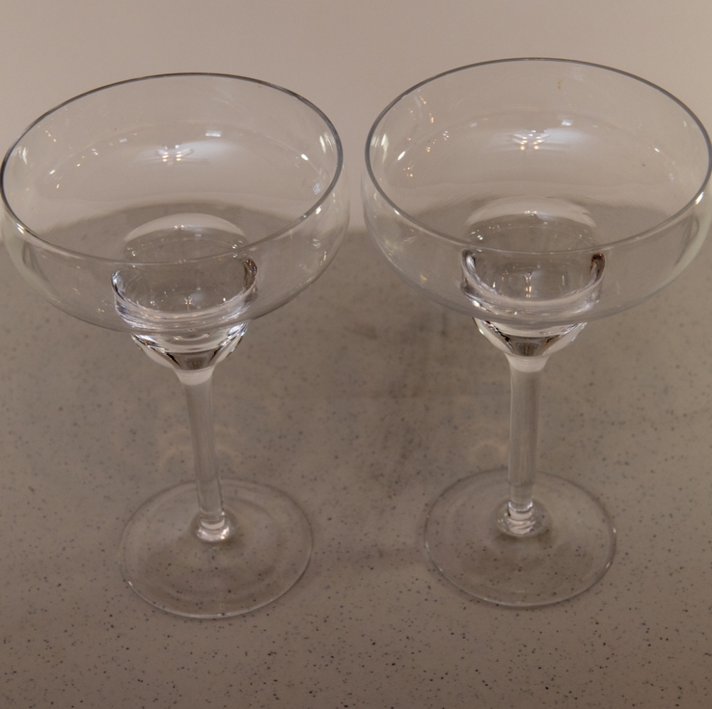 Classic Margarita Clear Glasses. Set Of 2